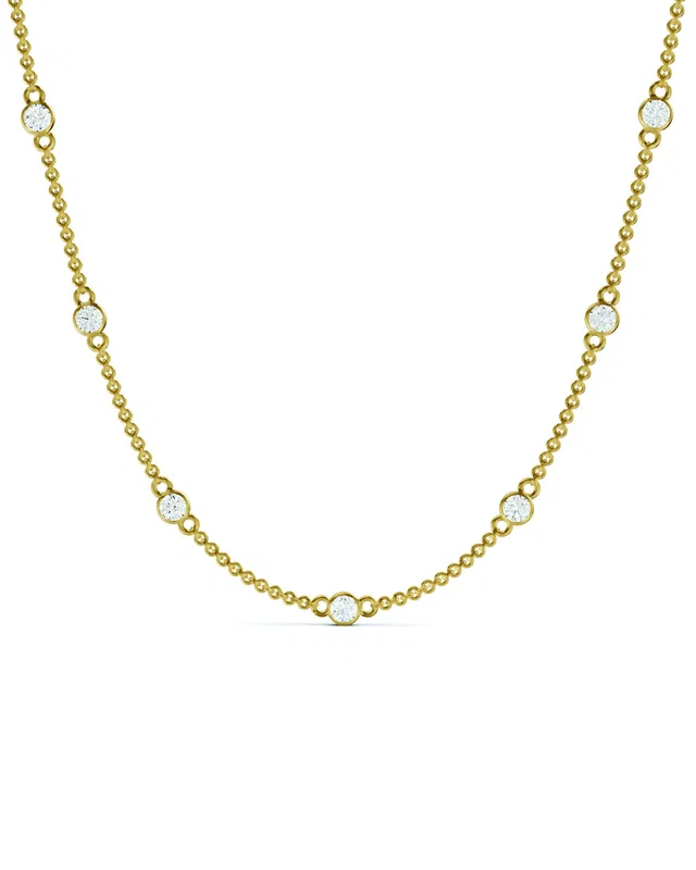 Lab Grown Diamonds 14K 1.50 ct. tw. Lab-Grown Diamond Station Necklace, image 1 of 1 from Gilt
