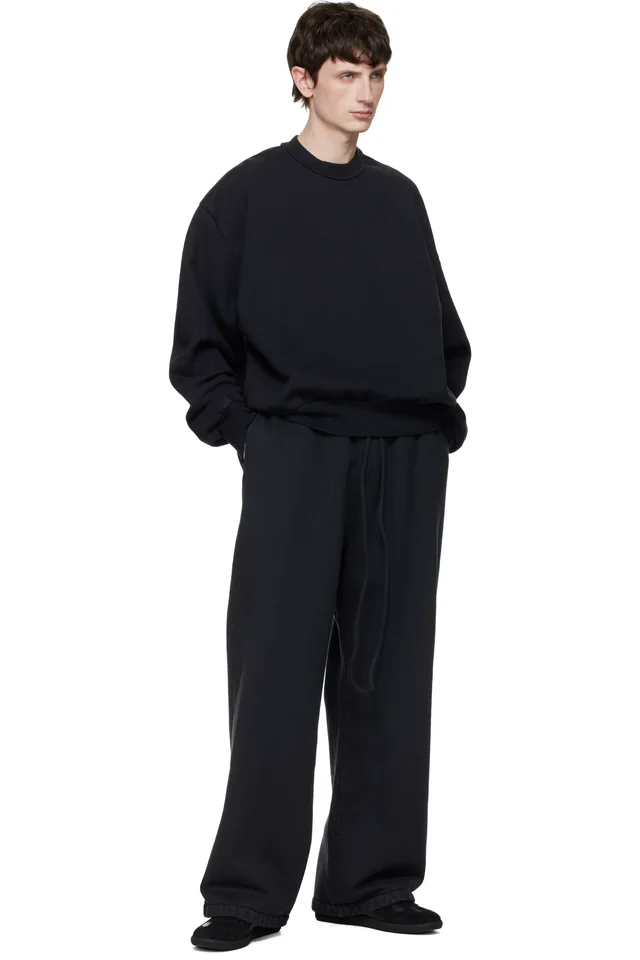 Fear of God Black Sunfaded Wide Leg Sweatpants, photo 4 of 4 from SSENSE