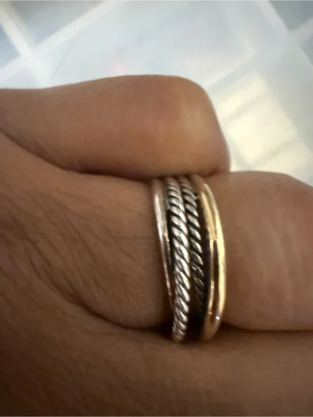 David Yurman Mixed Metal Rope And Smooth Stackable Rings Rose Gold & Silver in silver|gray|pink from Poshmark