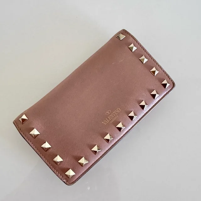 Valentino Garavani Brown Nude Studded Women's Wallet, Authentic in neutral|gold|brown from Poshmark