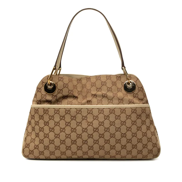 Beige Gucci GG Canvas Eclipse Shoulder Bag in Beige Canvas from Designer Revival, photo 1 of 1