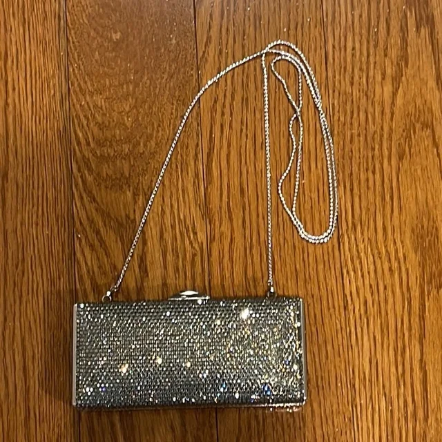 Judith Leiber Rectangular Crystal Clutch Or Shoulder Bag in silver|gray from Poshmark