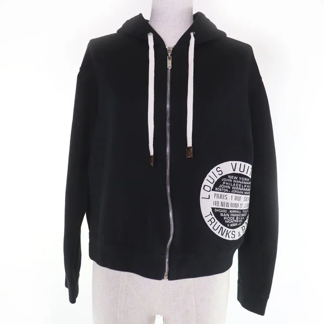 Louis Vuitton Cotton Logo Monogram Trunks & Bag Hoodie Black in Black from The Reluxe