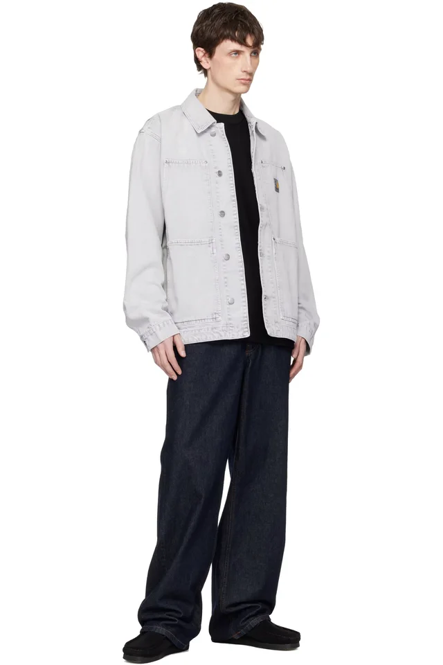 Carhartt Work In Progress Gray OG Double Front Denim Jacket, photo 4 of 4 from SSENSE