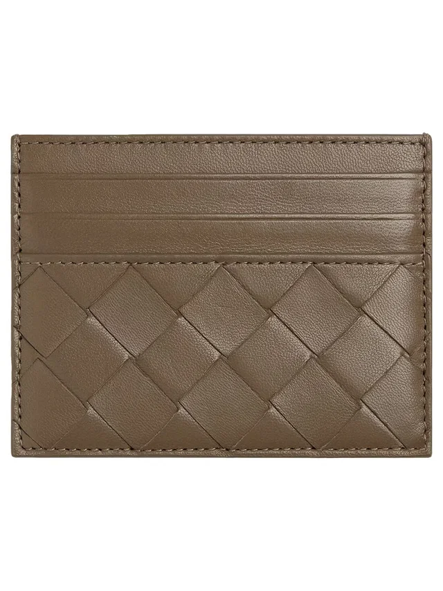 Bottega Veneta Intrecciato Lambskin Card Case — Green Wallets & Purses in Green Lambskin from HEWI