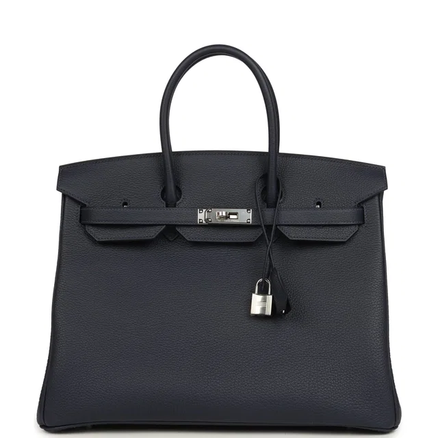 Hermès Birkin 35 Bleu Nuit Togo Palladium Hardware in Navy Togo leather from Madison Avenue Couture