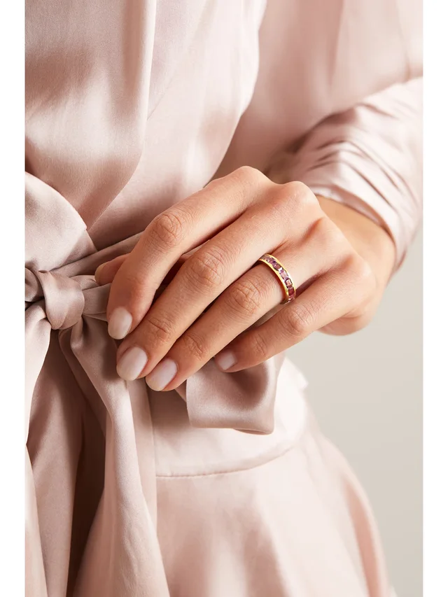 OCTAVIA ELIZABETH Alice 18-karat recycled-gold sapphire eternity ring in Metallic, photo 2 of 2 from NET-A-PORTER (Canada)