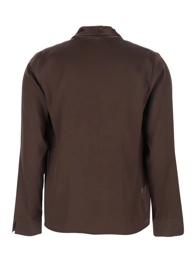 Leplain V-Neck Dress in Viscose Blend Brown Women in Brown, photo 4 of 6 from Gaudenzi Boutique