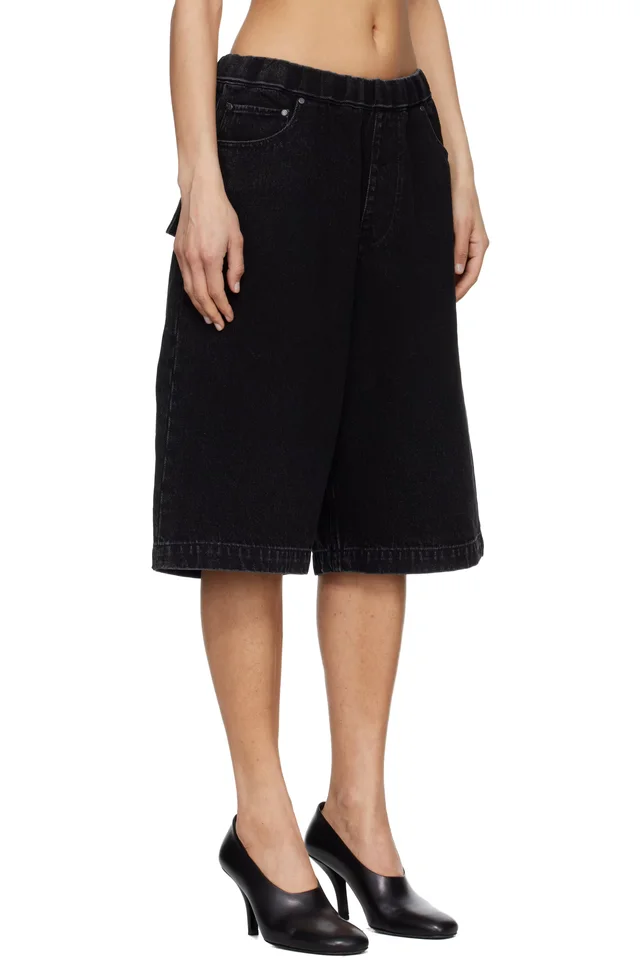 Entire Studios Black Spar Denim Shorts, photo 2 of 4 from SSENSE