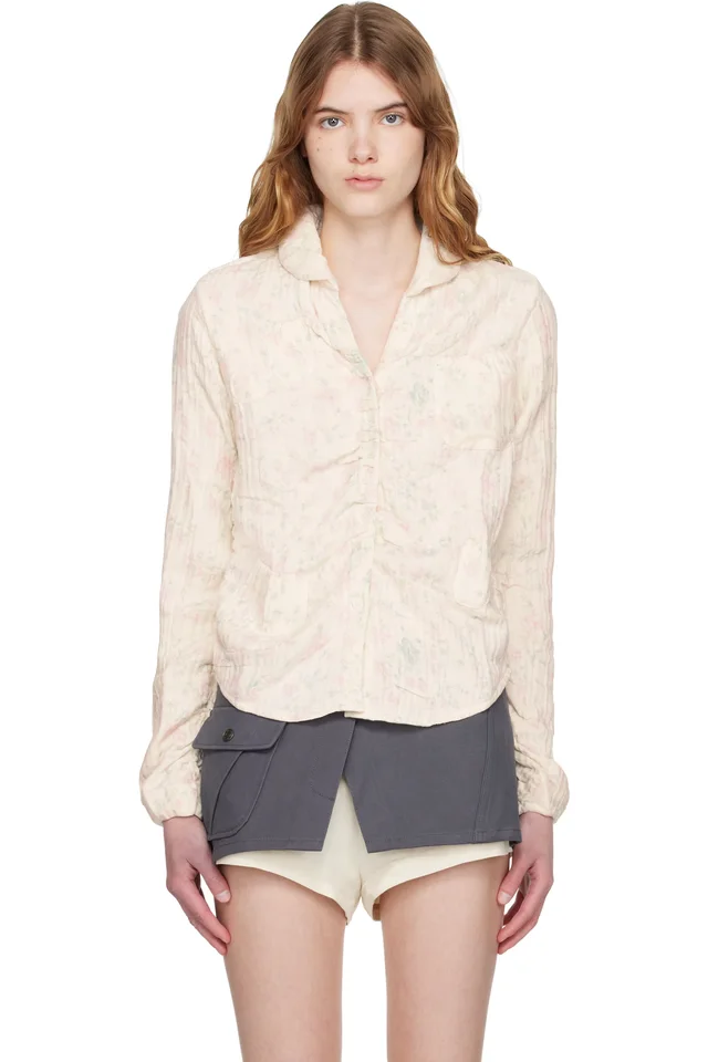 OPEN YY Off-White Floral Blankie Shirt, image 1 of 1 from SSENSE