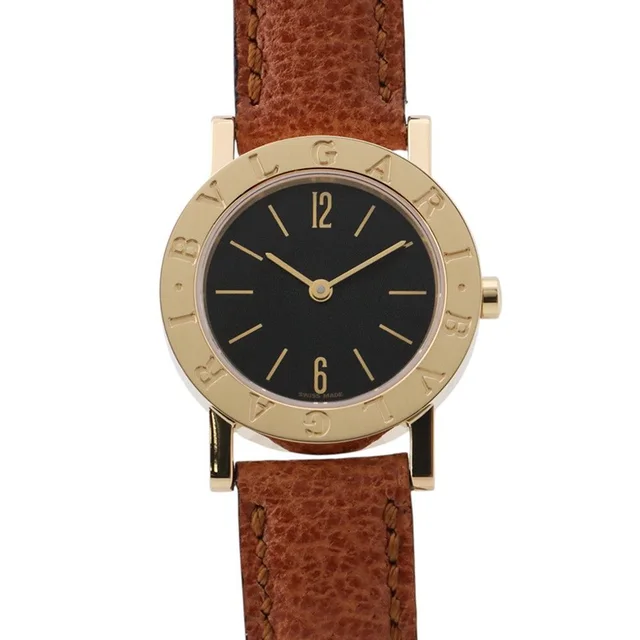 Bvlgari Watch Black Dial Quartz in Black Crocodile from The Reluxe