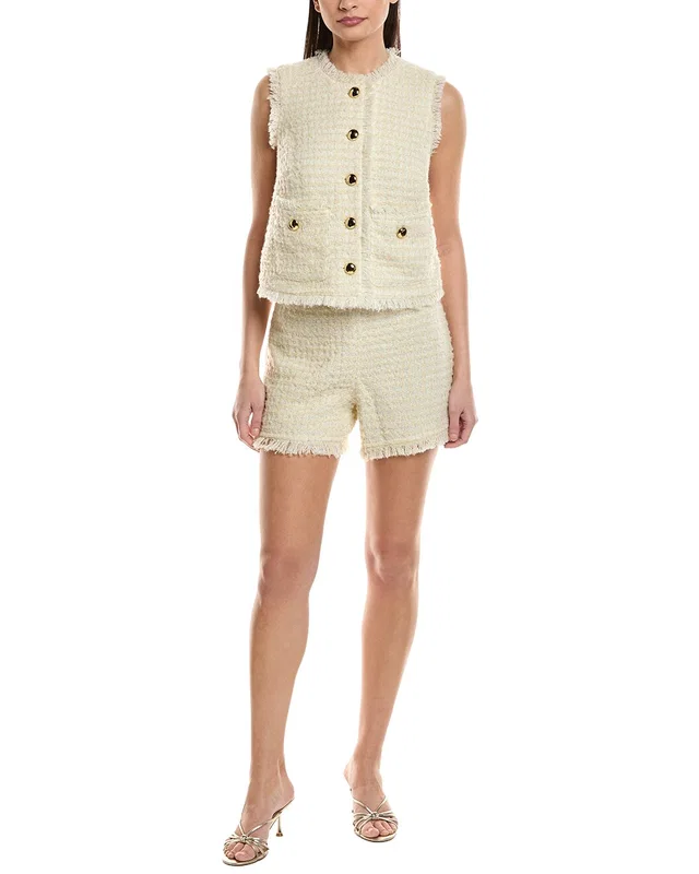 Sail to Sable 2pc Tweed Wool-Blend Top & Short Set, image 1 of 1 from Gilt