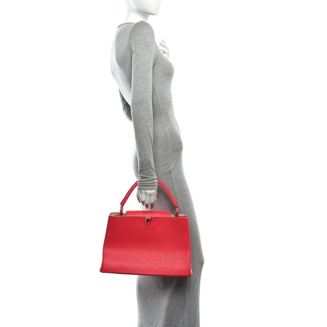 Louis Vuitton Taurillon Capucines MM Litchi Galet in Leather from FASHIONPHILE, photo 2 of 9