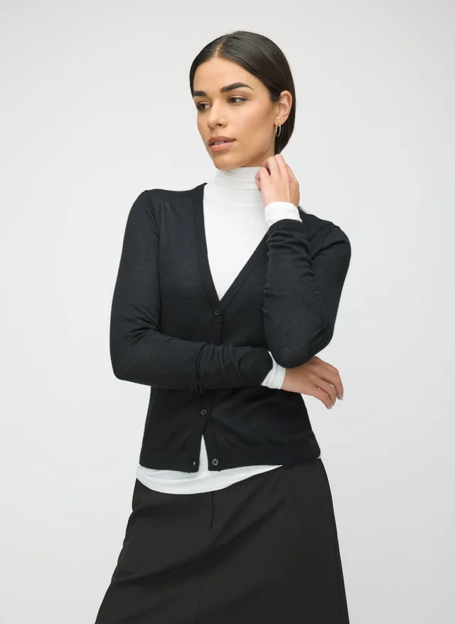 Kit and Ace Silk Cashmere Cardigan Sweater in Black Silk Cashmere from Kit and Ace, photo 1 of 1