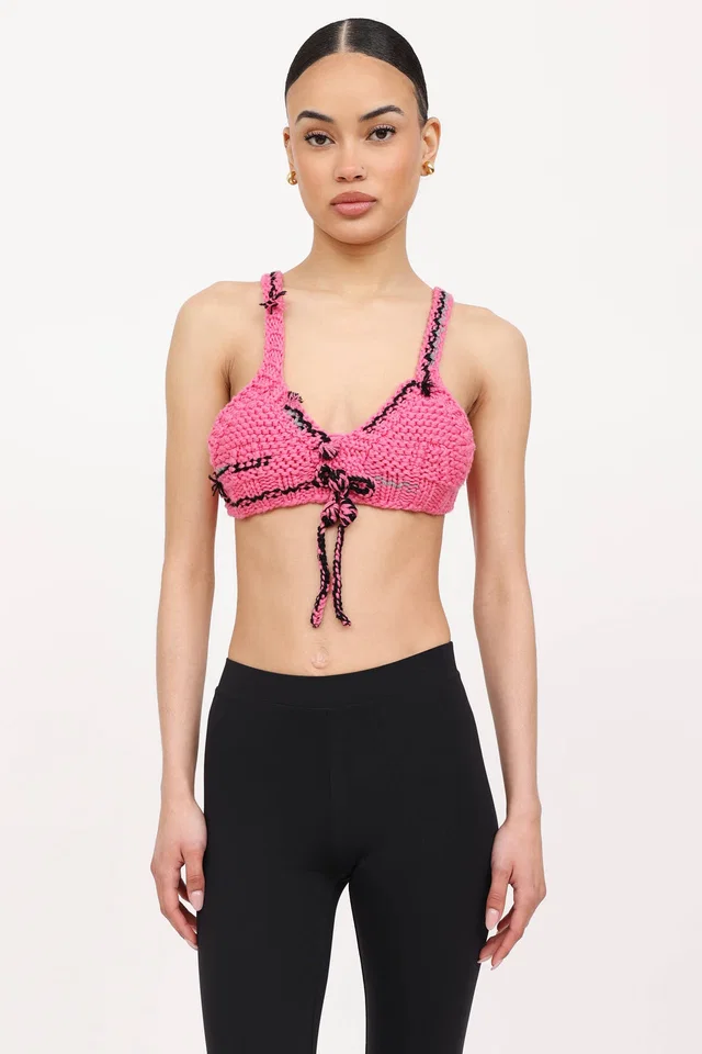 Prada FW17 Wool Knit Bralette Top in Wool from VSP Consignment
