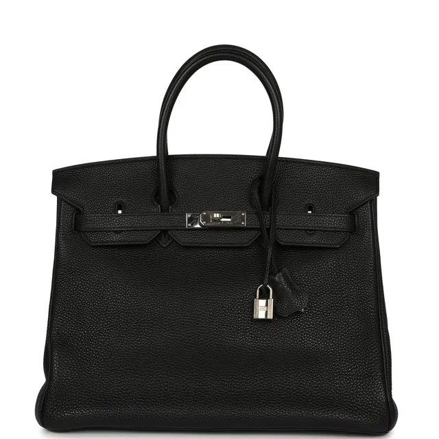 Hermès Vintage Birkin 35 Black Togo Palladium Hardware in Black Togo leather from Madison Avenue Couture