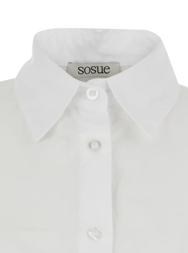 SOSUE 'Antonia' White Shirt with classic collar in cotton for women in White, photo 5 of 6 from Gaudenzi Boutique
