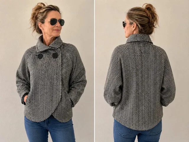 Lanvin Vintage Paris Black & White Herringbone Wool Jacket Coat France Size 40 L in black|white Wool from Poshmark