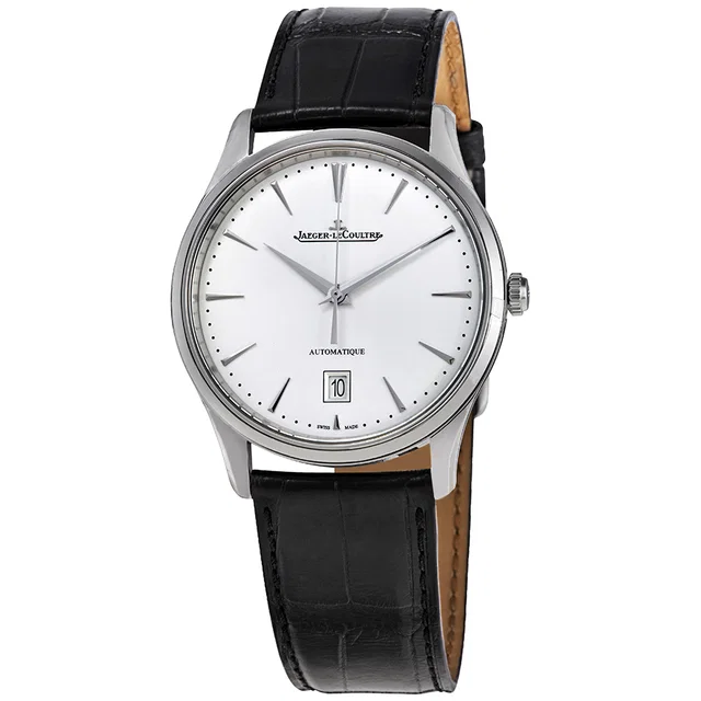 Jaeger-LeCoultre Master Ultra Thin Automatic Silver Dial Mens Watch Q1238420 in silver|black|gray Leather from Jomashop.com