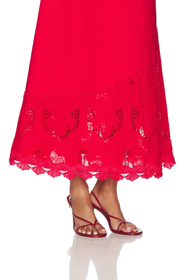 ELLIATT Giovanna A-line Maxi Skirt in Red, photo 6 of 6 from REVOLVE (Canada)