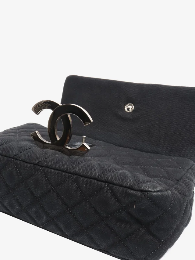 Chanel Black 2008 cruise line flap bag in Black Canvas from Sign of the Times, photo 8 of 9