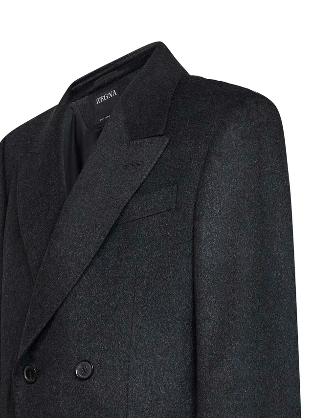 Zegna Double-Breasted Peak-Lapel Coat, photo 3 of 3 from SENSER