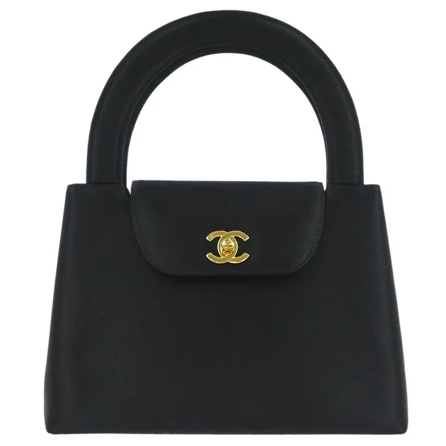 Chanel 1997-1999 Black Satin Handbag in Black Satin from AMORE Vintage Tokyo