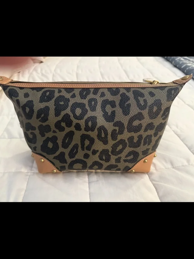 Mulberry Leopard Print Cosmetic Pouch With Tan Trim in red|neutral|brown Leather from Poshmark