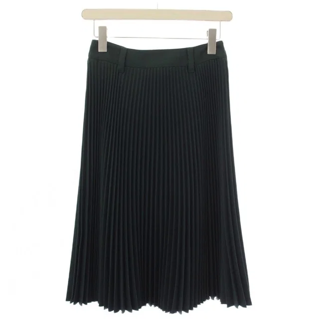 Prada Pleated Skirt Knee-Length Green 36 in Green from The Reluxe