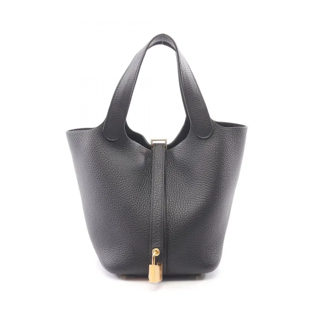 Hermès Picotin Lock PM Black Leather Handbag in Black Leather from The Reluxe