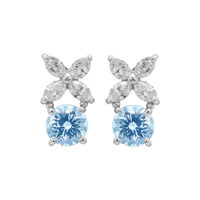 Tiffany & Co. Platinum, Aquamarine and Diamond Victoria Drop Earrings from Sotheby's