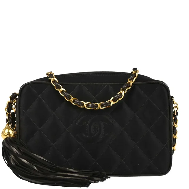 Chanel 1991-1994 Black Satin Camera Bag in Black Satin from AMORE Vintage Tokyo