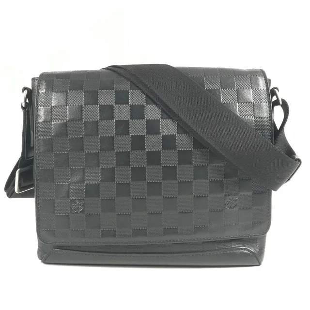 Louis Vuitton Shoulder Bag District PM Damier Infini Leather Onyx Black in Black Leather from The Reluxe