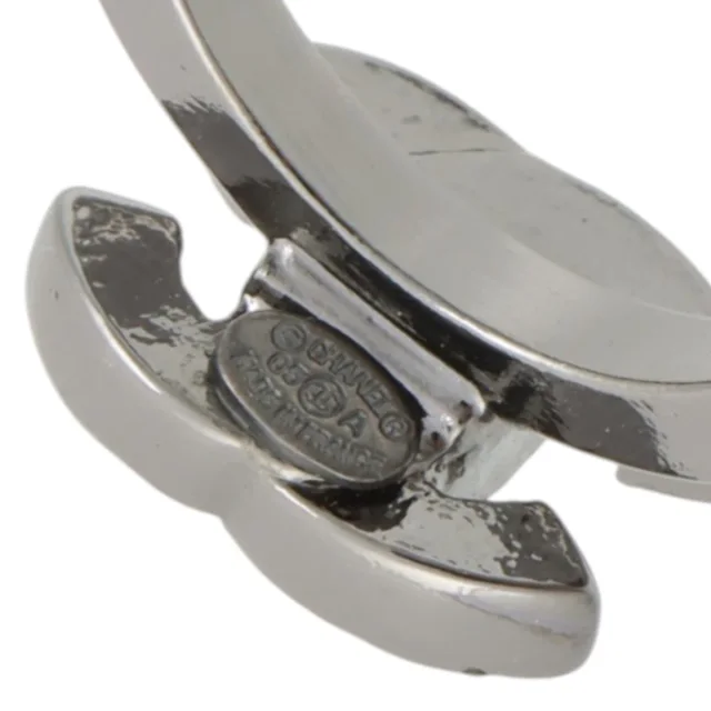 Chanel 2005 Rhinestone CC Mark Ring #53 Silver/Multi in Silver from VINTAGE QOO TOKYO, photo 4 of 5