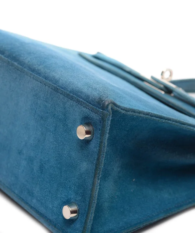 Hermès Kelly 25 Sellier Doblis Blue Thalassa PHW #H in Blue Leather from Luxury Promise, photo 8 of 15