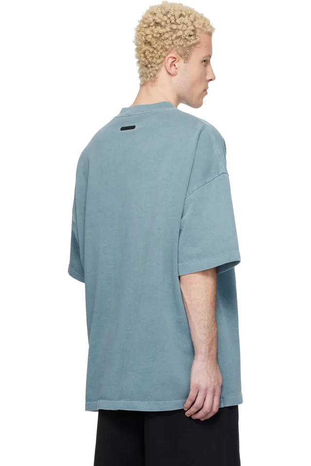 Fear of God ESSENTIALS Blue Campus 90s Short Sleeve T-shirt, photo 3 of 4 from SSENSE