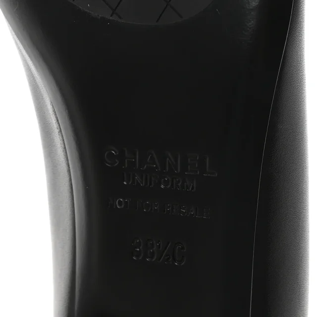 Chanel Cap Toe Ballerina Flats 38.5 Black in Black Lambskin from FASHIONPHILE, photo 7 of 10