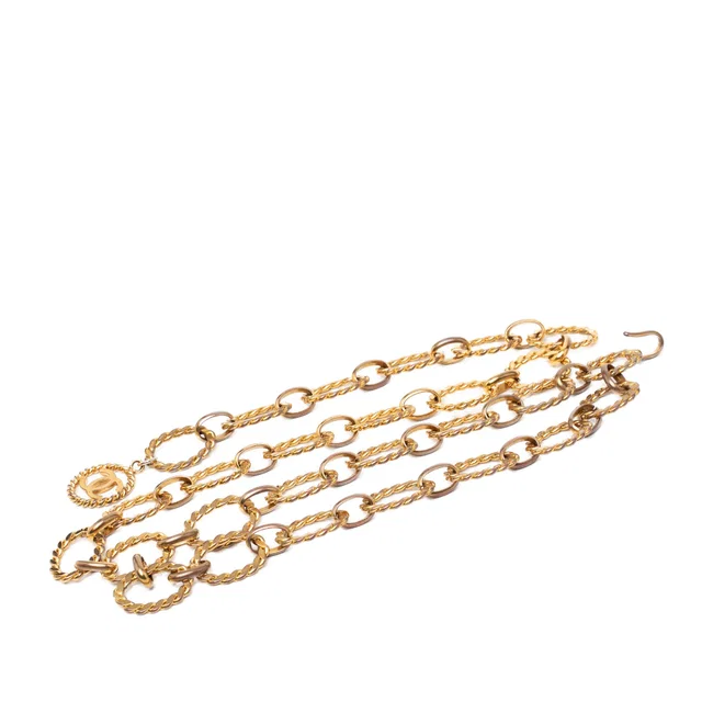 Gold Chanel Gold Plated CC Medallion Chain Link Belt in Gold from Designer Revival, photo 1 of 1