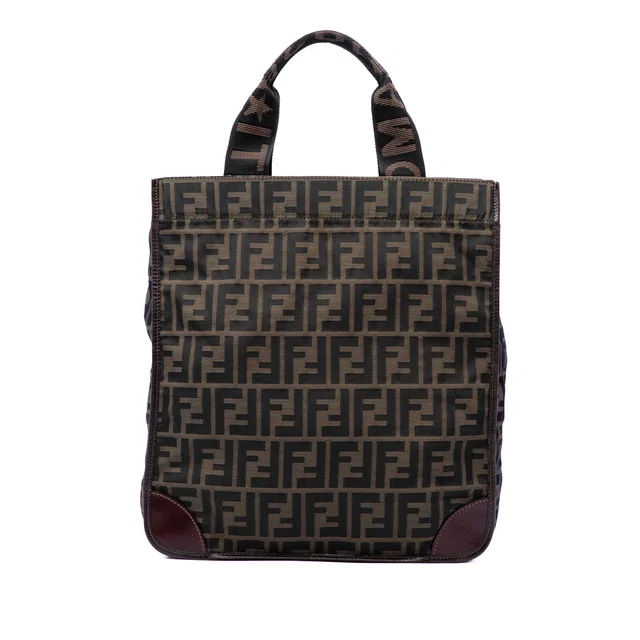 Brown Fendi Zucca Canvas Shopping Tote in Brown Canvas from Designer Revival