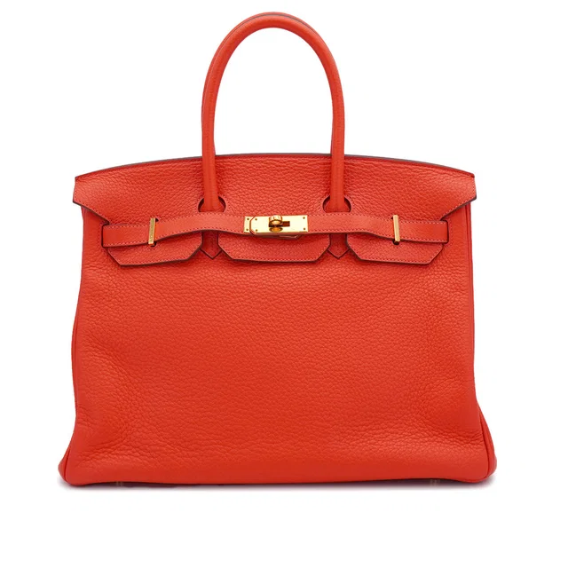 Hermès Birkin 35 Rose Jaipur Taurillon Clemence Hand Bag 2015 T Stamp Gold Hardware in Pink Clemence leather from Luxury Promise