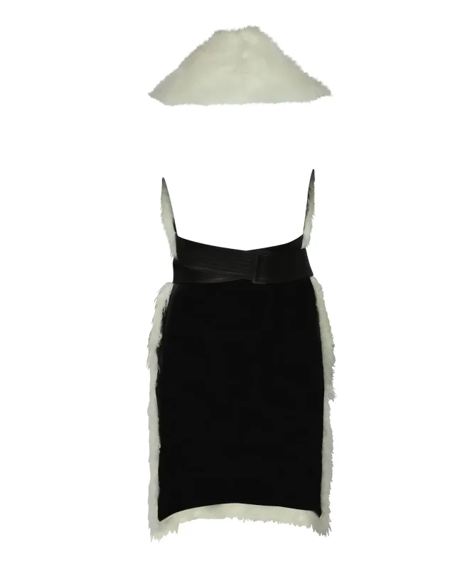Altuzarra Constable Belted Gilet in White Fur in White, photo 2 of 6 from ShopSimon