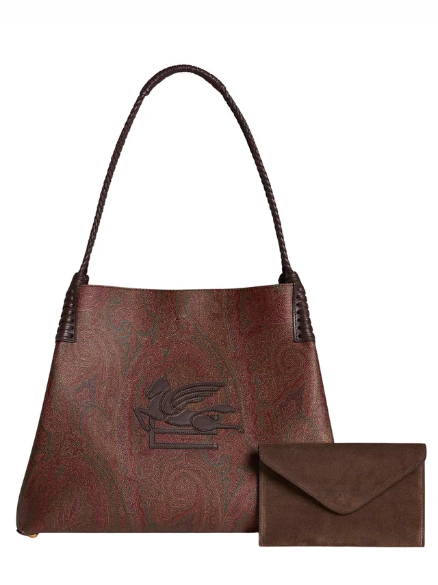 Etro Libra Shoulder Bag — Brown in Brown Suede from HEWI