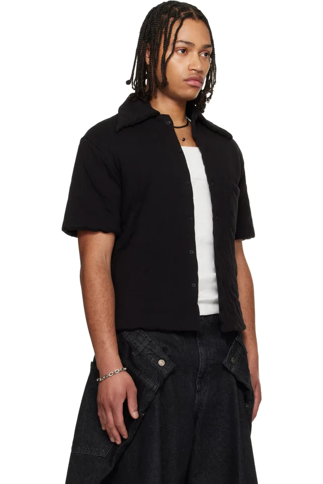 LU'U DAN Black Wadded Shift Shirt, photo 2 of 4 from SSENSE