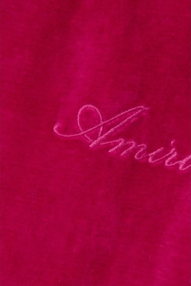 Amiri Stretch Cotton-Blend Velour Flared Leggings in Fuchsia, photo 4 of 4 from THE OUTNET