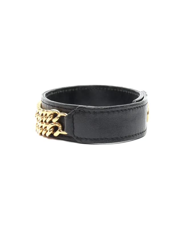 Saint Laurent Leather Chain Bracelet in Leather from A Retro Tale, photo 2 of 7
