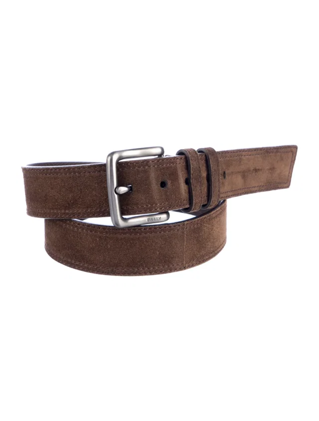 Bally Suede Belt in brown|red Suede from The RealReal
