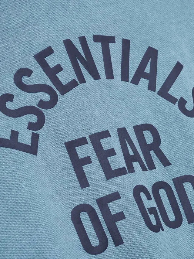 FEAR OF GOD ESSENTIALS Campus 90s Tee short-sleeve print T-shirt in Blue, photo 4 of 4 from FARFETCH