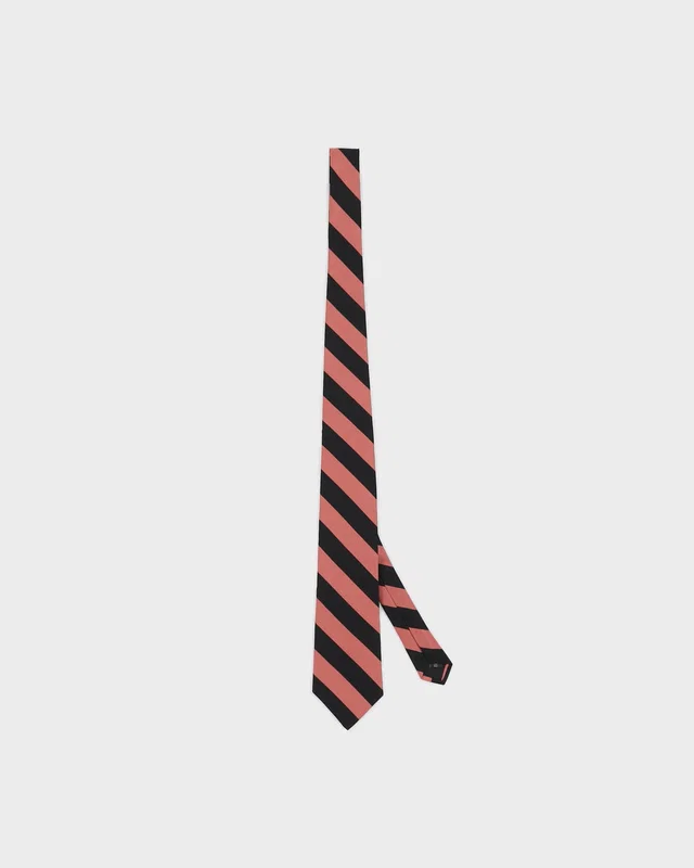 Lanvin Black And Pink Silk Tie in Black Silk from Rokit Vintage