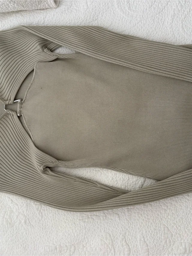 SIMKHAI Ribbed Knit Top In Olive Green in green|gray from Poshmark