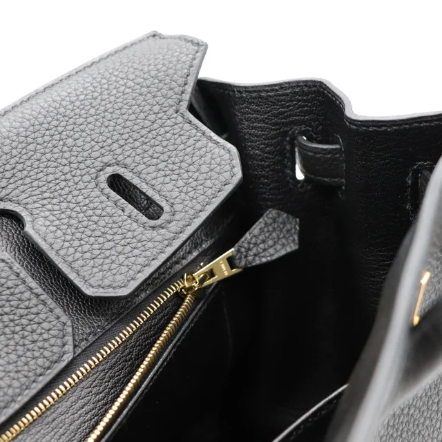 (Super new ♥️ complete accessories) Hermès Birkin 25 BK25 black with gold hardware Togo calfskin handbag platinum package C engraving in Togo leather from Popchill, photo 16 of 22